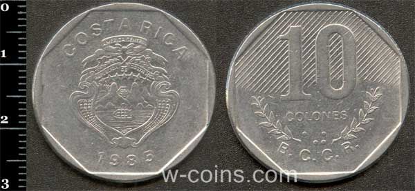 Монета Коста-Ріка 10 colones 1985