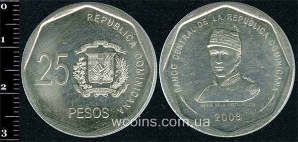Монета Домініканська Республіка 25 песо 2008