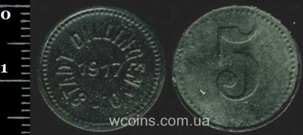 Монета Німеччина - нотгельди 1914 - 1924 5 пфенігів 1917