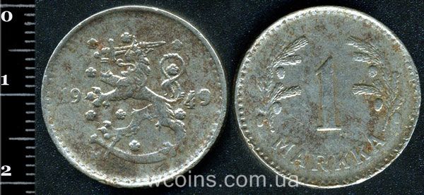 Монета Фінляндія 1 марка 1949