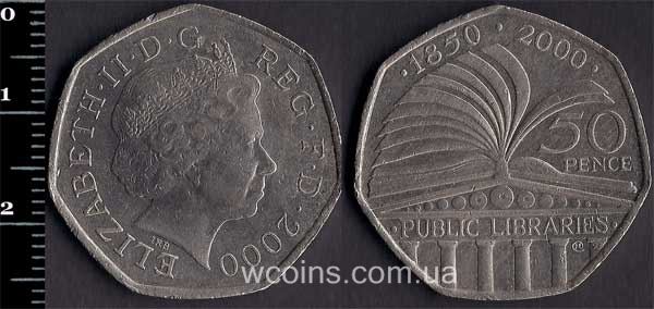 Coin United Kingdom 50 pence 2000