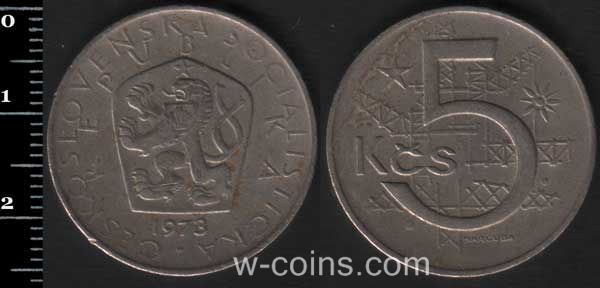 Coin Czechoslovakia 5 krone 1973