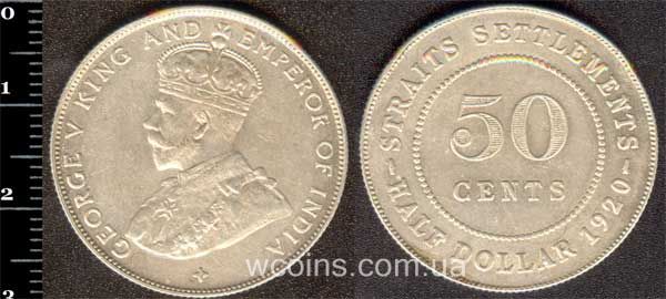 Монета Стрейтс - Сетлментс 50 центів 1920