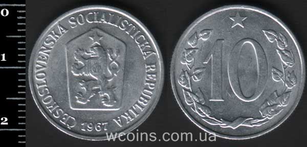 Монета Чехословаччина 10 геллерів 1967