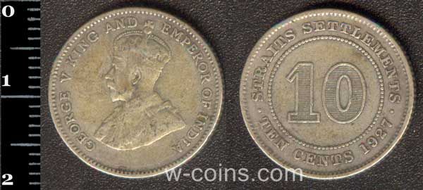 Coin Straits Settlements 10 cents 1927