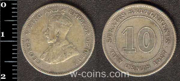 Монета Стрейтс - Сетлментс 10 центів 1927