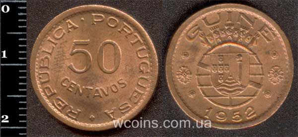 Coin Guinea-Bissau 50 centavos 1952