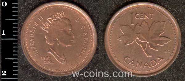 Монета Канада 1 цент 2002