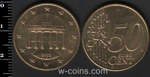 Монета Німеччина 50 євроцентів 2002