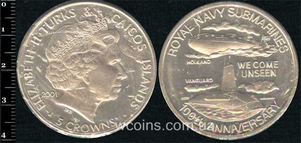 Монета Теркс і Кайкос о-ви 5 крон 2001