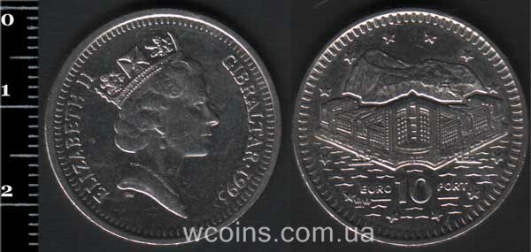 Coin Gibraltar 10 pence 1993