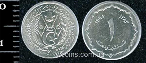 Монета Алжир 1 сантим 1964