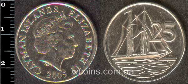 Монета Кайманові о-ви 25 центів 2005