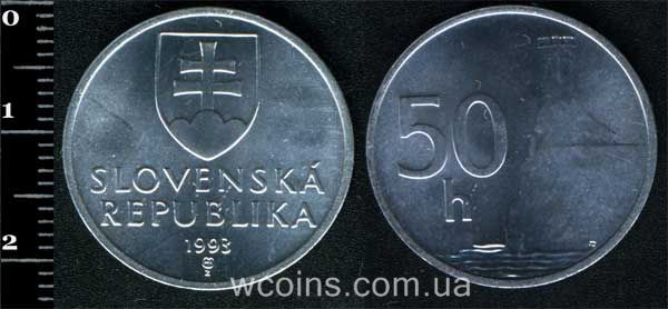 Монета Словаччина 50 гелерів 1993