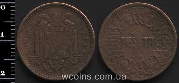 Монета Іспанія 1 песета 1944