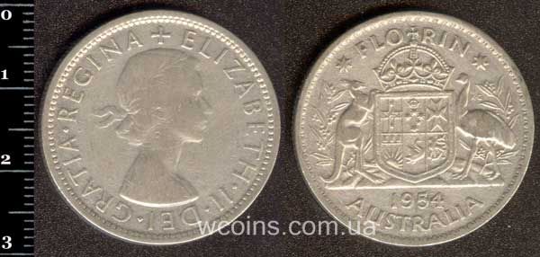 Монета Австралія 1 флорин 1954