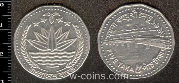 Монета Банґладеш 5 така 1994