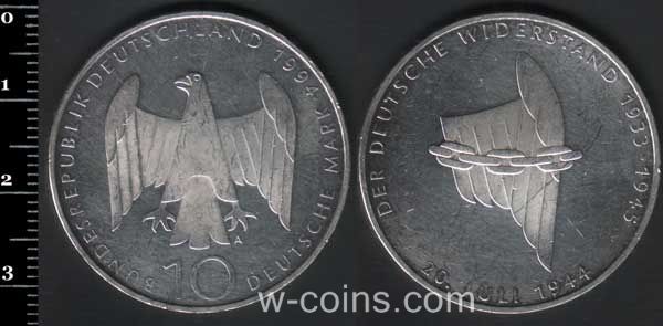 Монета Німеччина 10 марок 1994