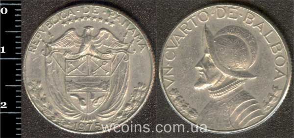 Монета Панама 1/4 бальбоа 1975