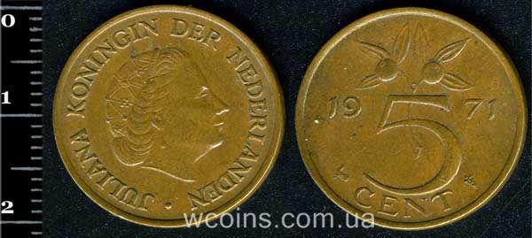 Монета Нідерланди 5 центів 1971