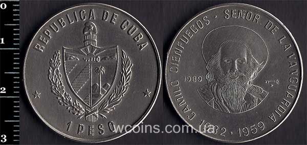 Монета Куба 1 песо 1989