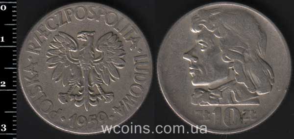 Монета Польща 10 злотих 1959