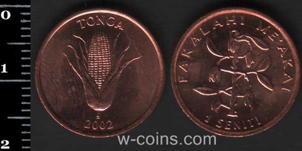 Монета Тонга 1 сеніті 2002