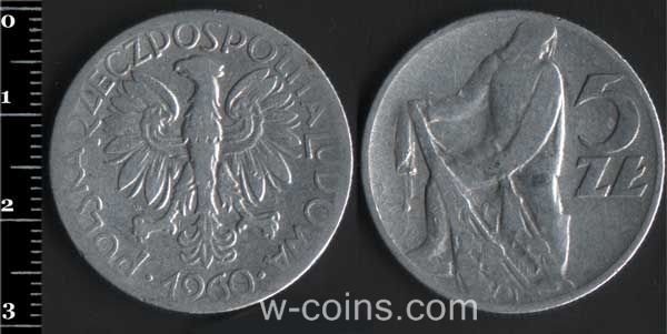Монета Польща 5 злотих 1960