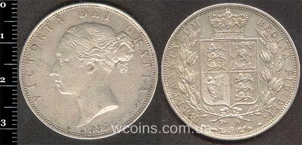 Монета Великобританія 1/2 крони 1885