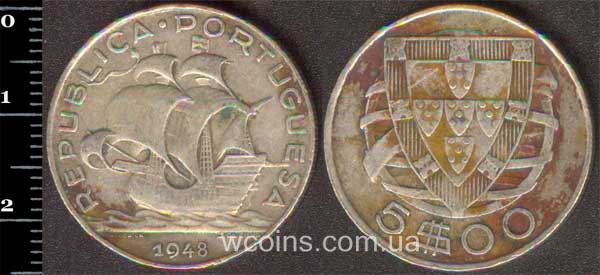 Монета Портуґалія 5 ескудо 1948