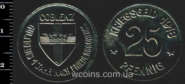 Coin Germany - notgelds 1914 - 1924 25 pfennig 1918