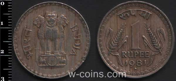 Монета Індія 1 рупія 1981