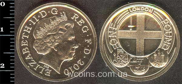 Монета Великобританія 1 фунт 2010 Лондон