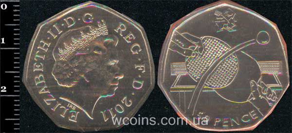 Монета Великобританія 50 пенсів 2011