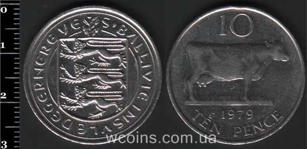Монета Ґернсі 10 пенсів 1979