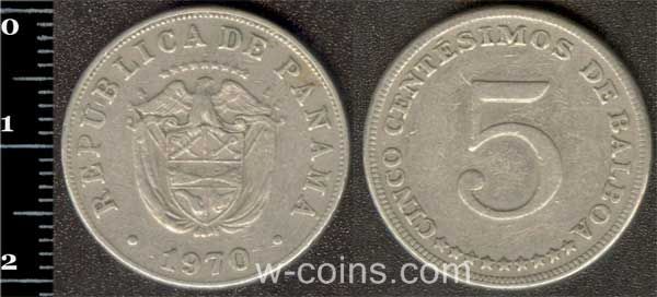 Монета Панама 5 сентесимо 1970