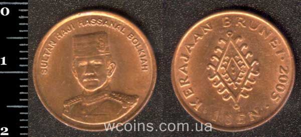 Монета Бруней 1 сен 2005