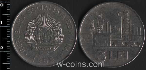Монета Румунія 3 лея 1966