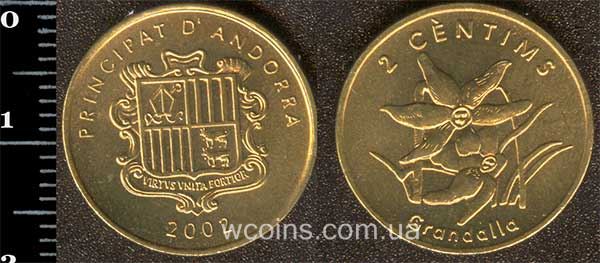 Coin Andorra 2 centimes 2002