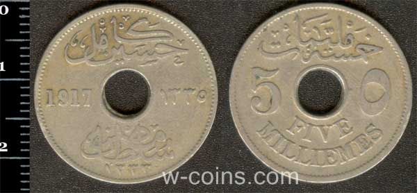 Coin Egypt 5 milliemes 1917