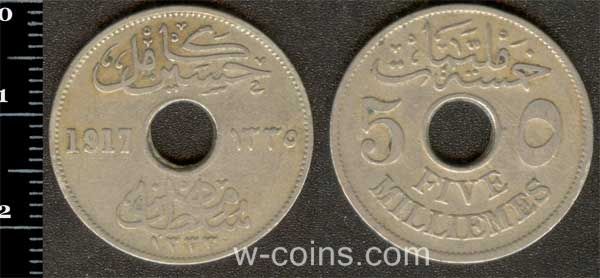 Монета Єгипет 5 мільємів 1917