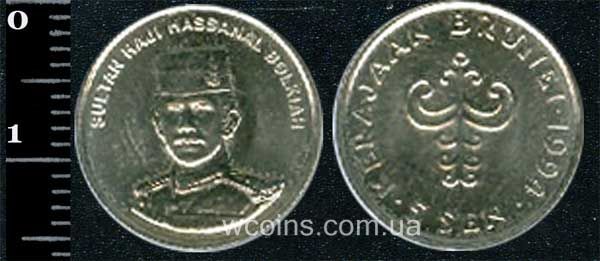 Монета Бруней 5 сен 1994