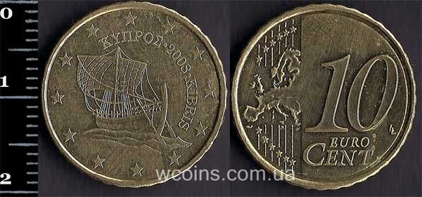 Coin Cyprus 10 eurocents 2008