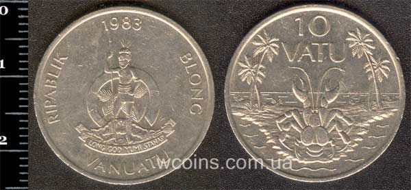 Монета Вануату 10 вату 1983