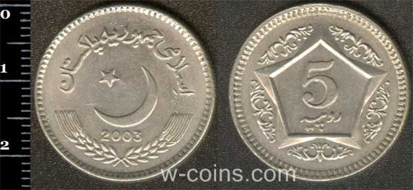 Монета Пакистан 5 рупій 2003