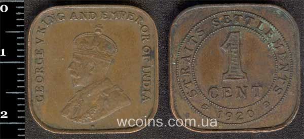 Монета Стрейтс - Сетлментс 1 цент 1920