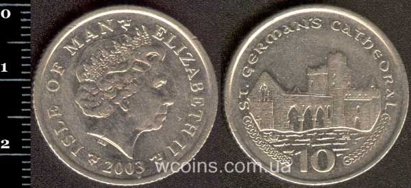 Монета Мен 10 пенсів 2003