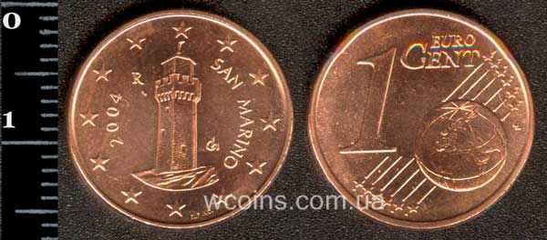 Монета Сан-Маріно 1 євро цент 2004