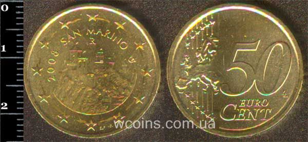 Монета Сан-Маріно 50 євро центів 2008