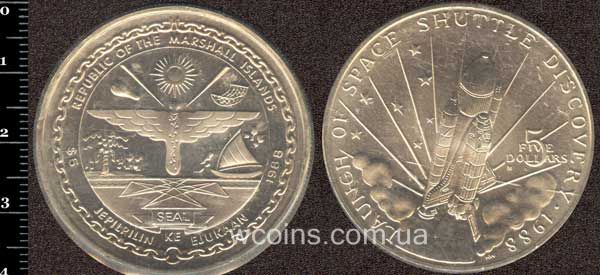 Coin Marshall Islands 5 dollars 1988